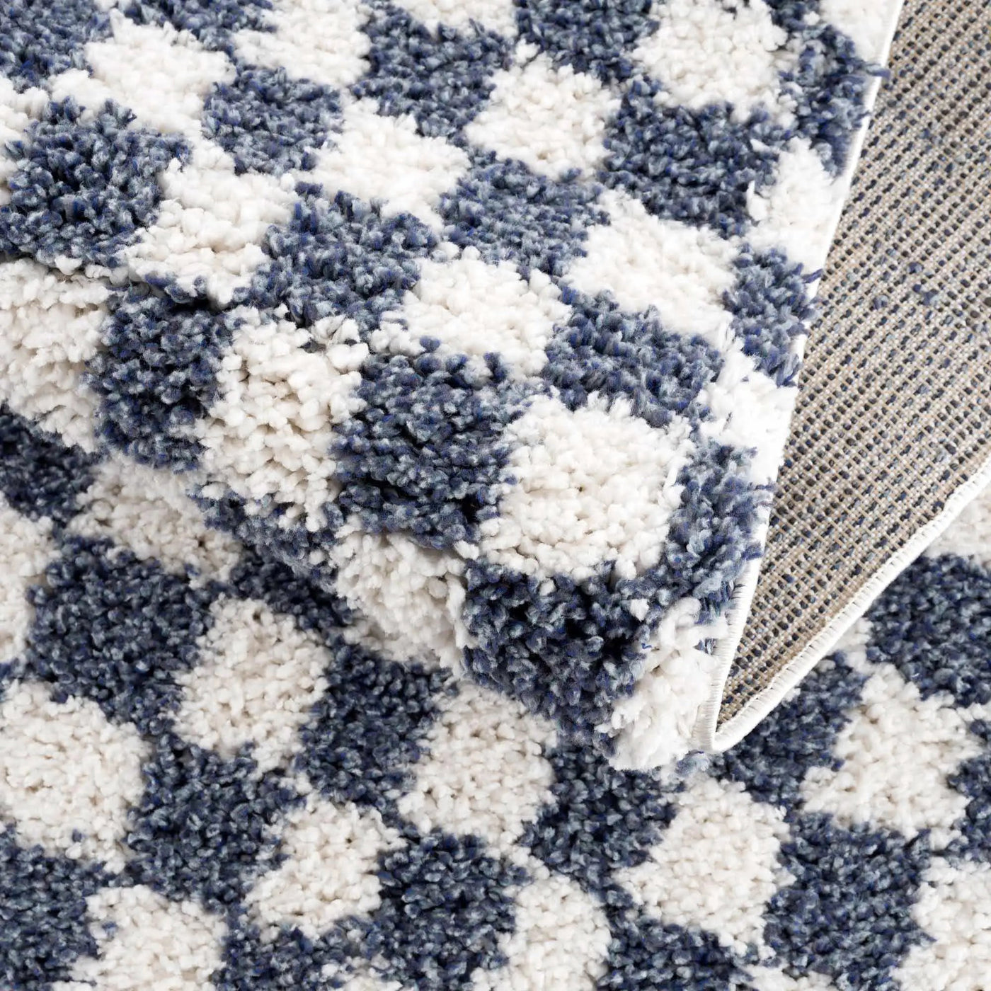 Kieu Blue & White Checkered Area Rug by Boutique Rugs