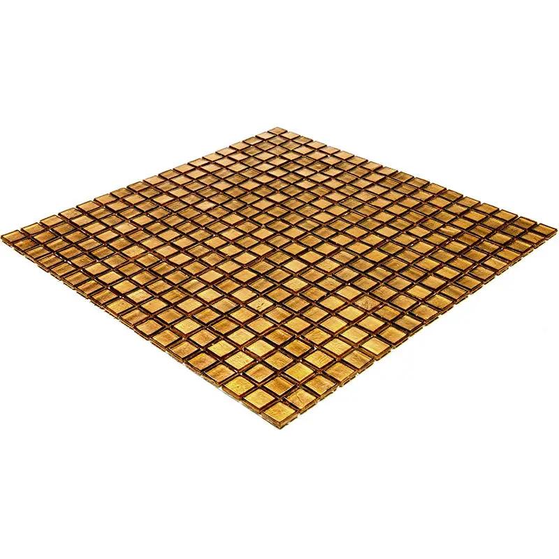 Goldenrod Brown 12x12 Glossy Uniform Square Glass Mosaic Tile (20 pack, 18.69 sq ft/case) by Apollo Tile