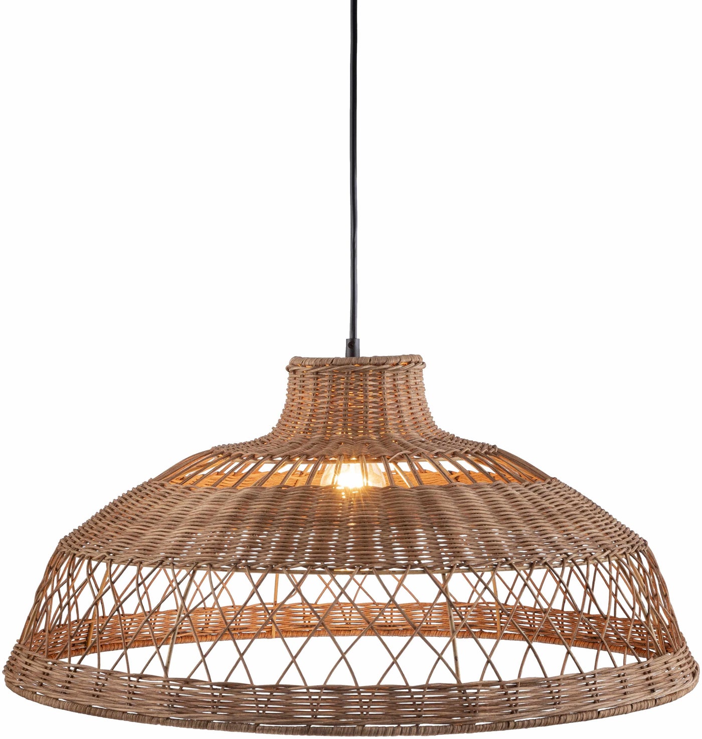 Bailleval Dark Brown Rattan Pendant by Boutique Rugs