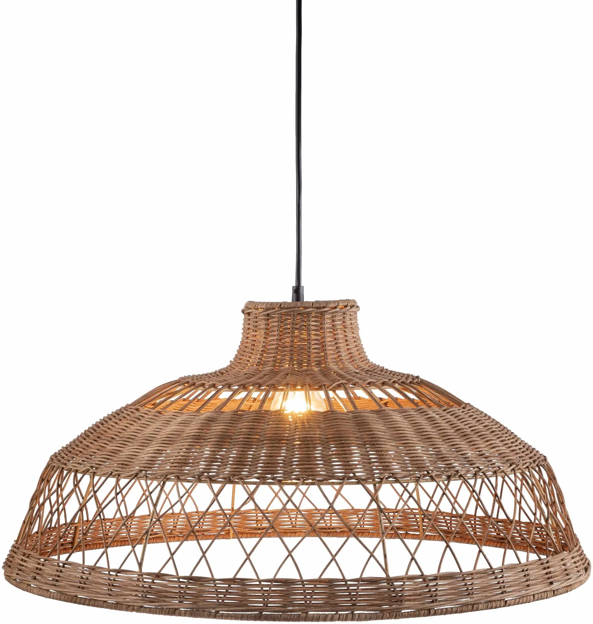 Bailleval Dark Brown Rattan Pendant by Boutique Rugs