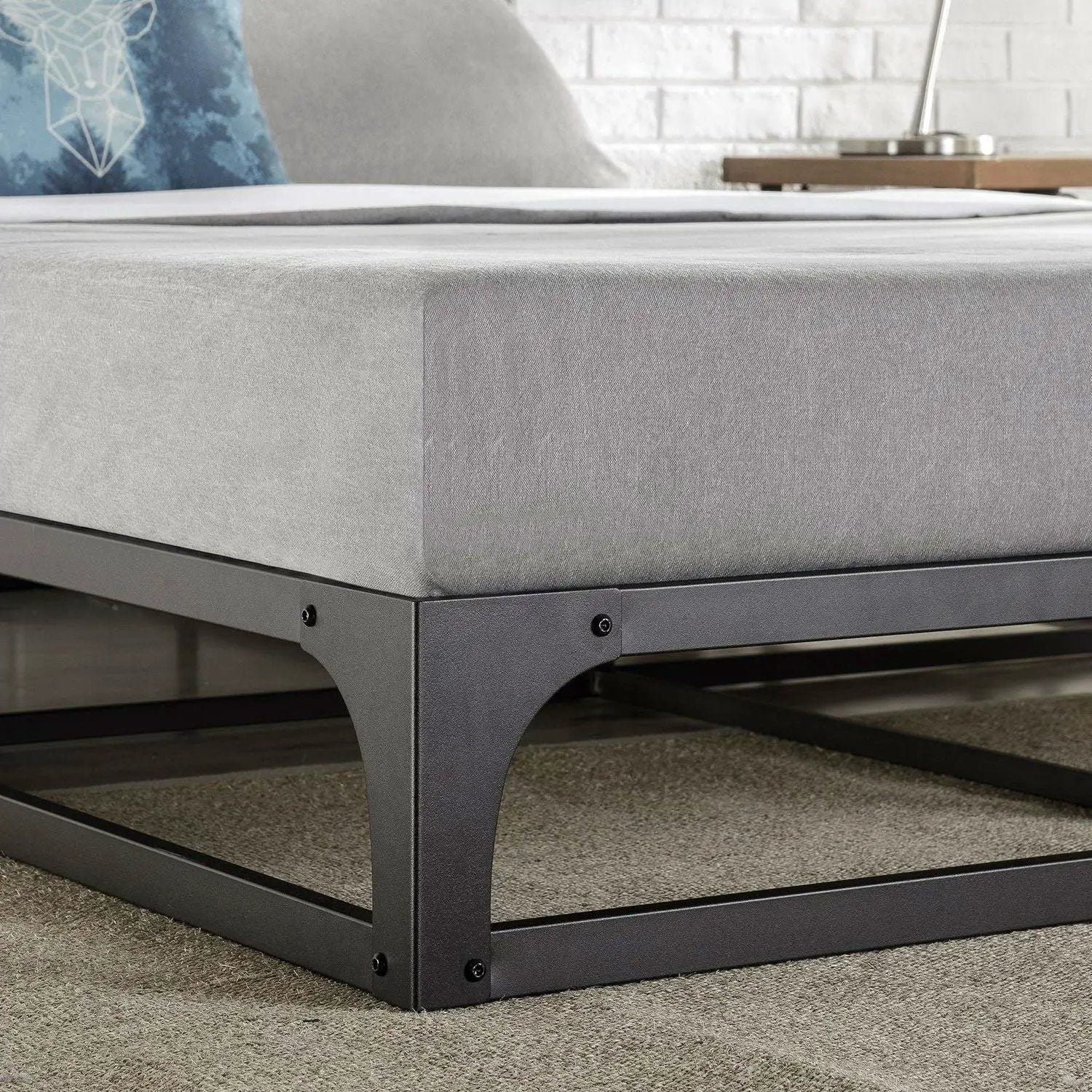 Full size Modern Low Profile Heavy Duty Metal Platform Bed Frame by HomePacific