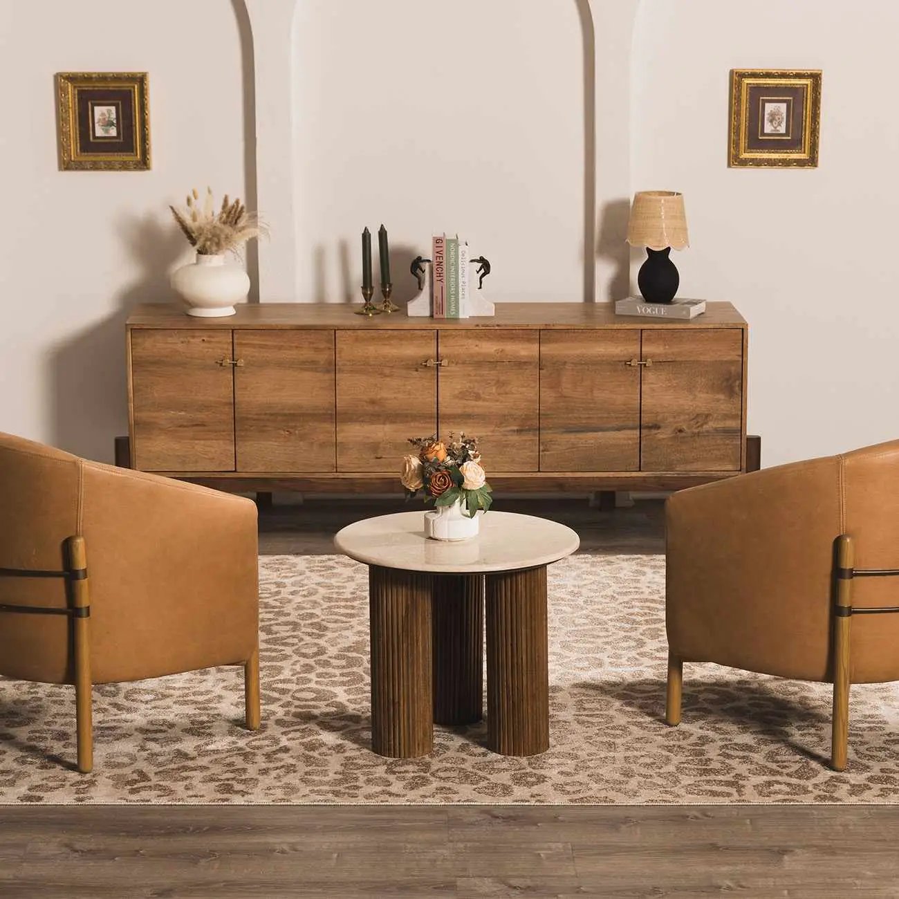 Tan Bonhill Leopard Print Area Rug by Boutique Rugs