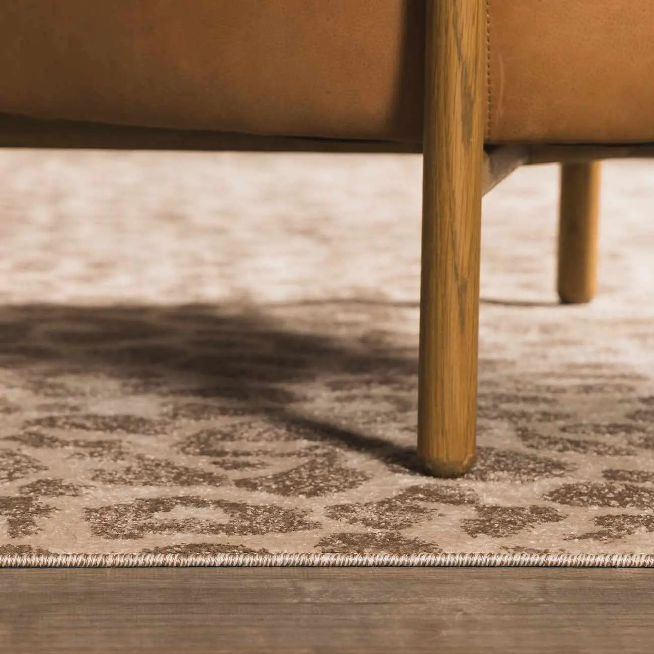 Tan Bonhill Leopard Print Area Rug by Boutique Rugs