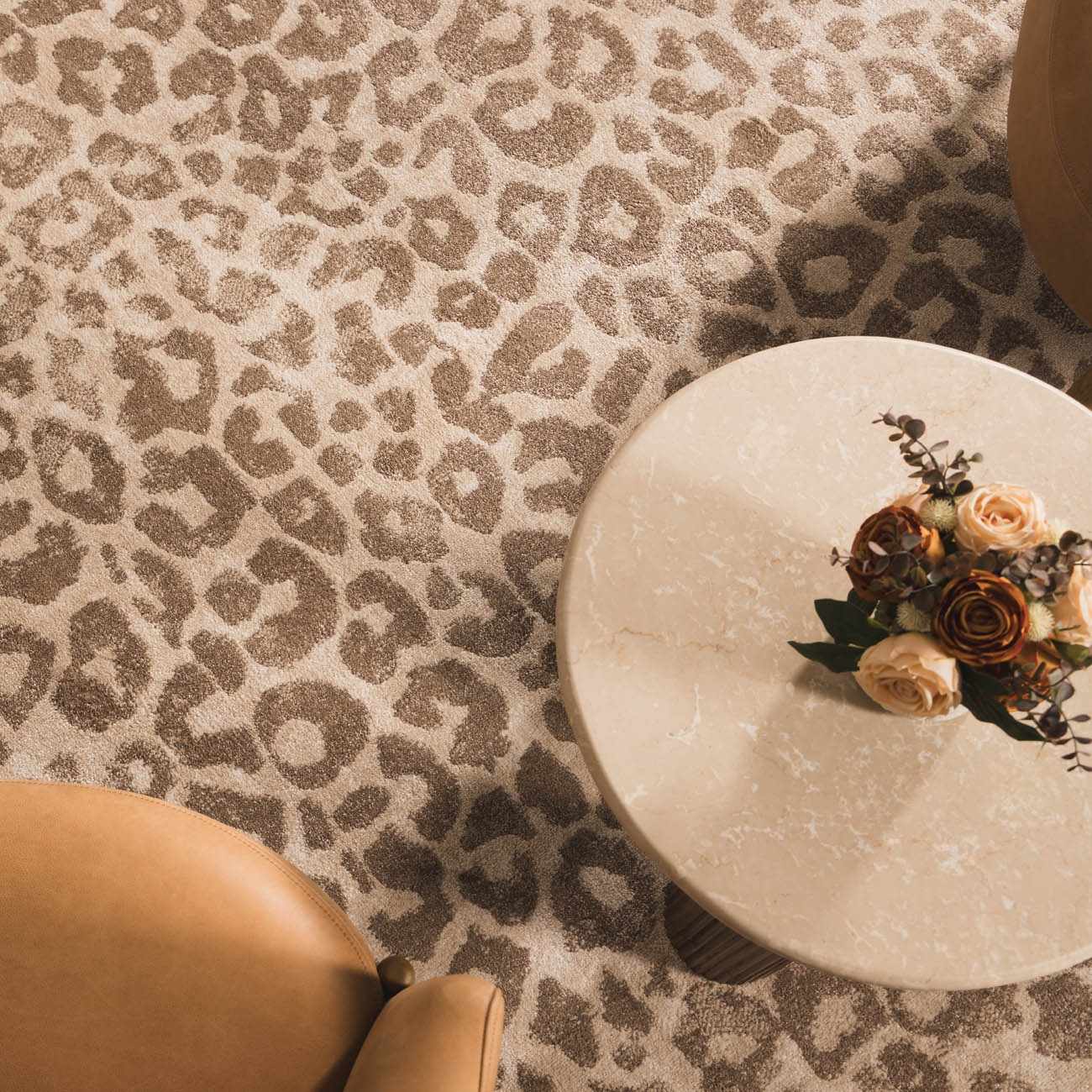Tan Bonhill Leopard Print Area Rug by Boutique Rugs