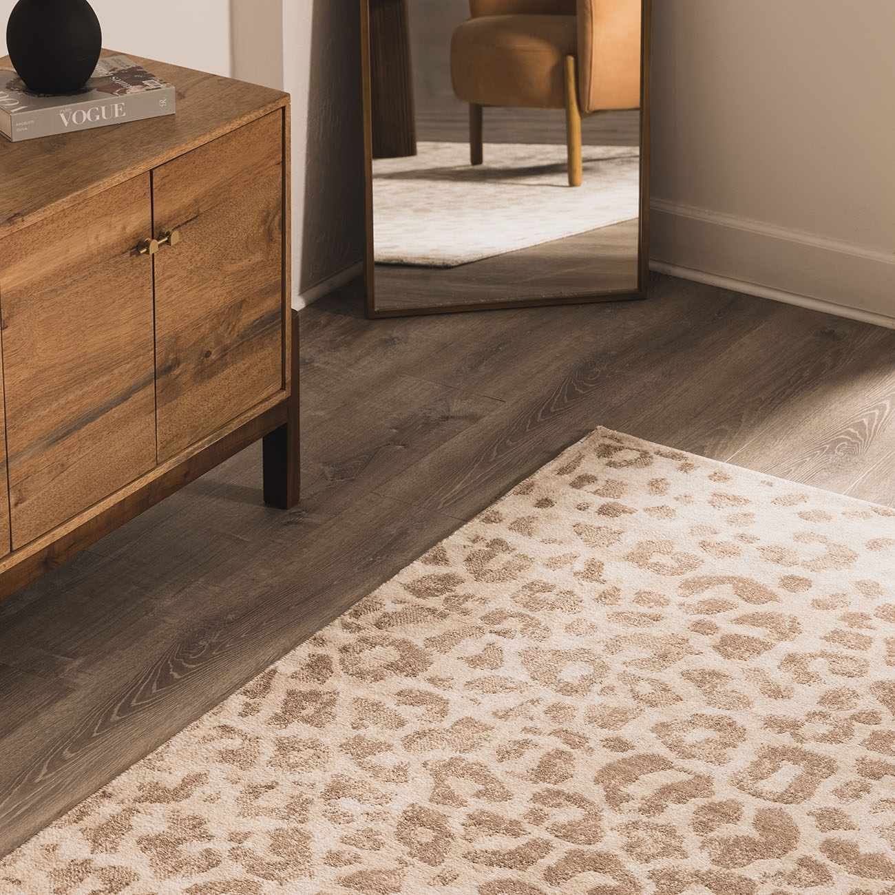 Tan Bonhill Leopard Print Area Rug by Boutique Rugs