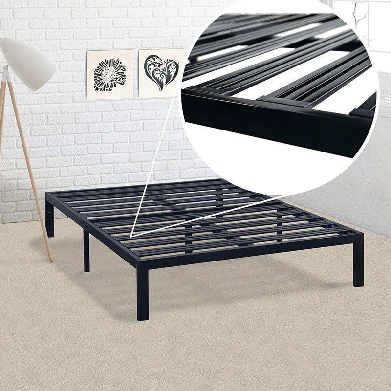 California King Metal Platform Bed Frame with Heavy Duty Slats by HomePacific