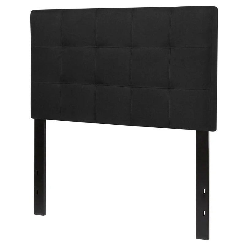 Twin size Modern Black Fabric Box-Stitch Upholstered Headboard by HomePacific