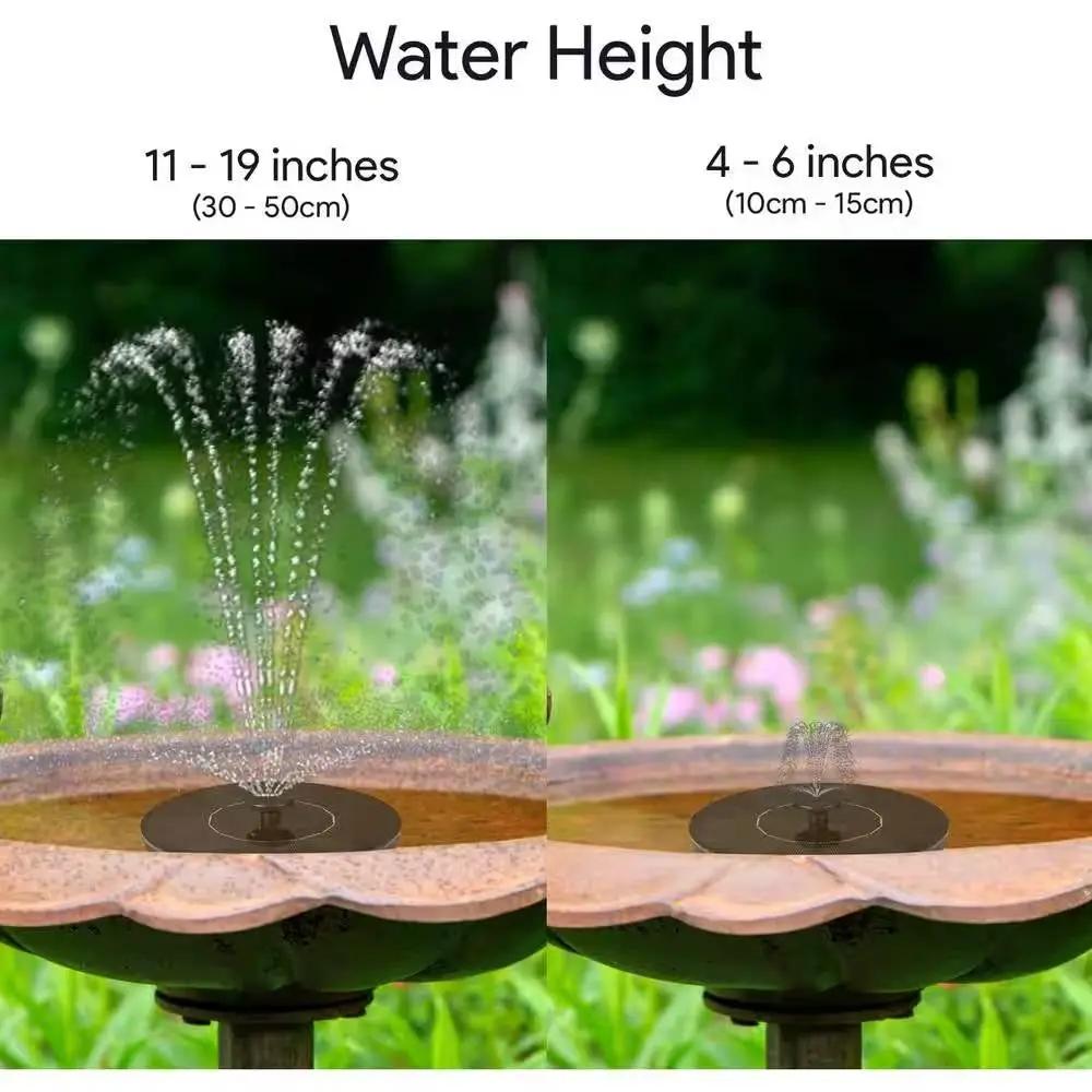 Solar Powered Birdbath to Water Fountain Kit with 4 Nozzle Heads by HomePacific