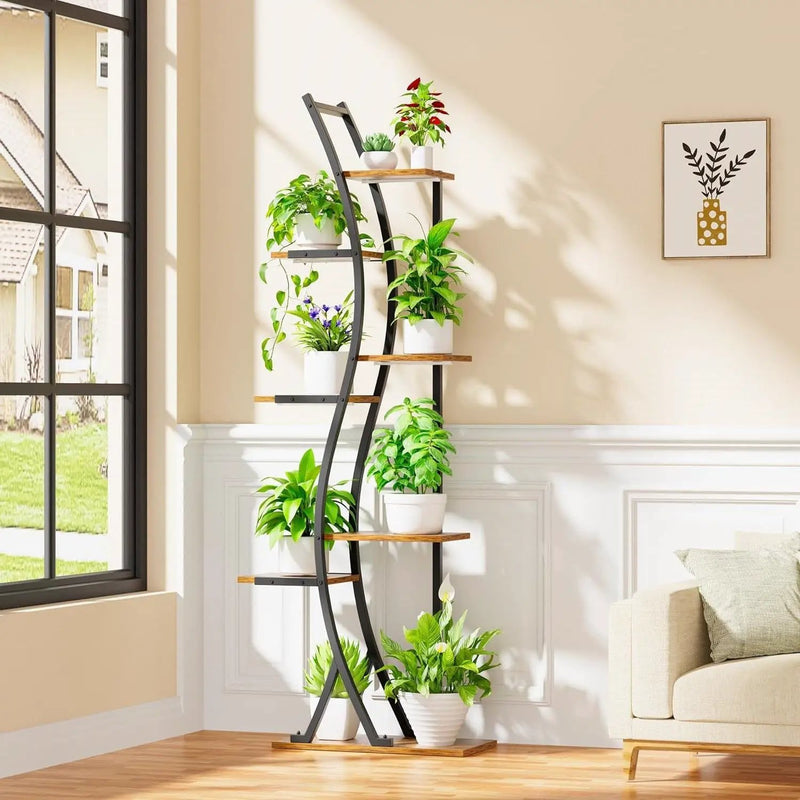 63-inch Tall Modern 6-Shelf Indoor Plant Stand Shelving Unit by HomePacific
