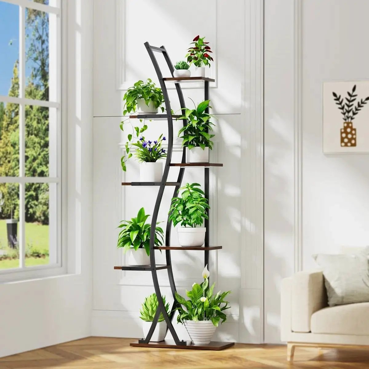 63-inch Tall Modern 6-Shelf Indoor Plant Stand Shelving Unit by HomePacific