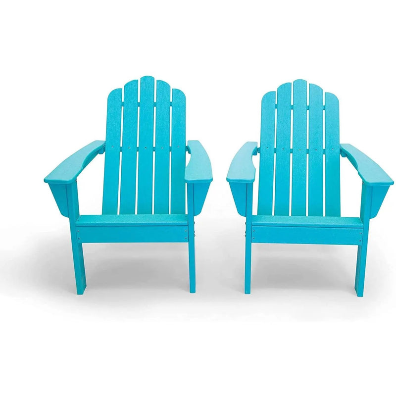 All Weather Recycled Blue Poly Plastic Outdoor Patio Adirondack Chairs - Set of 2 by HomePacific