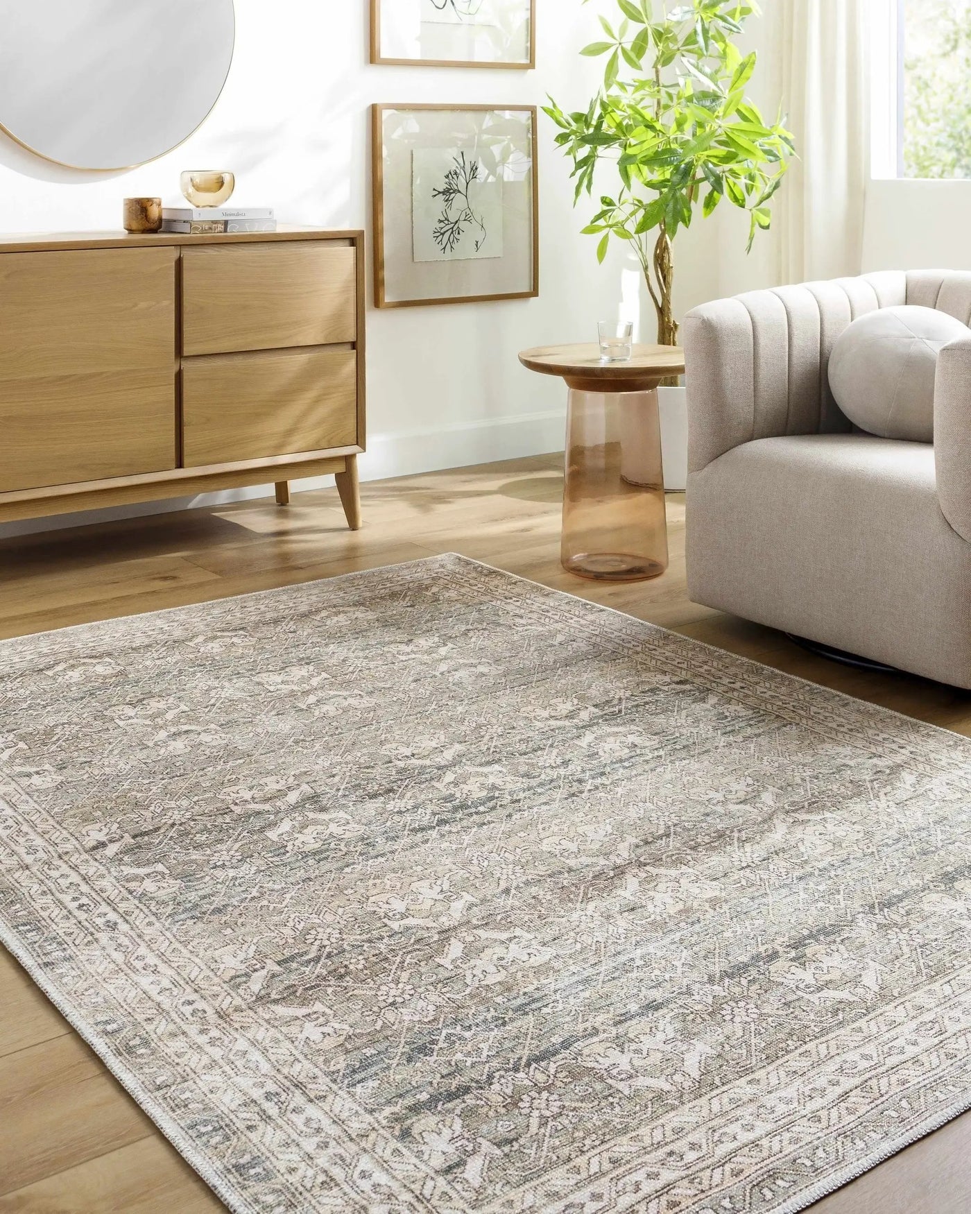 Billie Vintage Flat Pile Washable Rug by Boutique Rugs