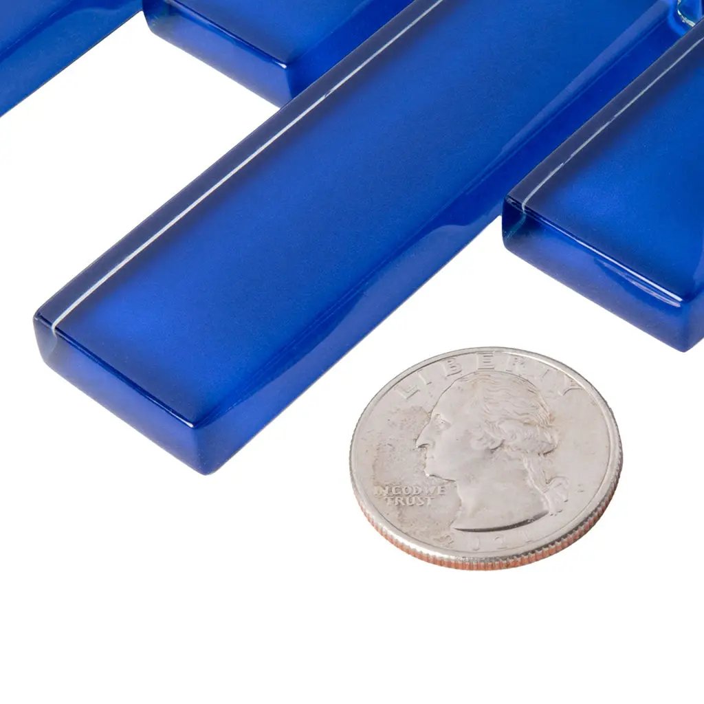 Cobalt Blue 12x12 Glossy Brick Glass Mosaic Tile (5 pack, 4.92 sq ft/case) by Apollo Tile