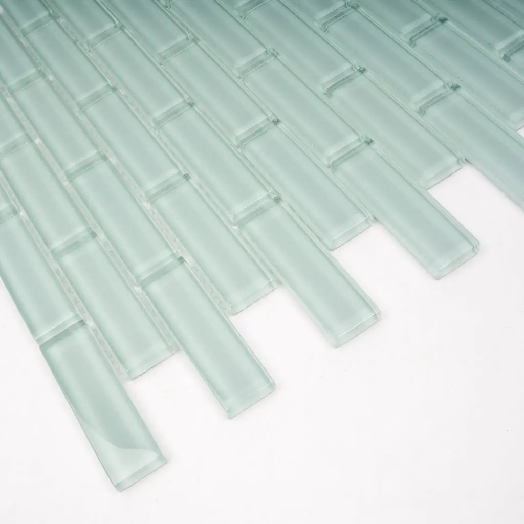 Blizzard Blue 12x12 Glossy Brick Glass Mosaic Tile (5 pack, 4.92 sq ft/case) by Apollo Tile
