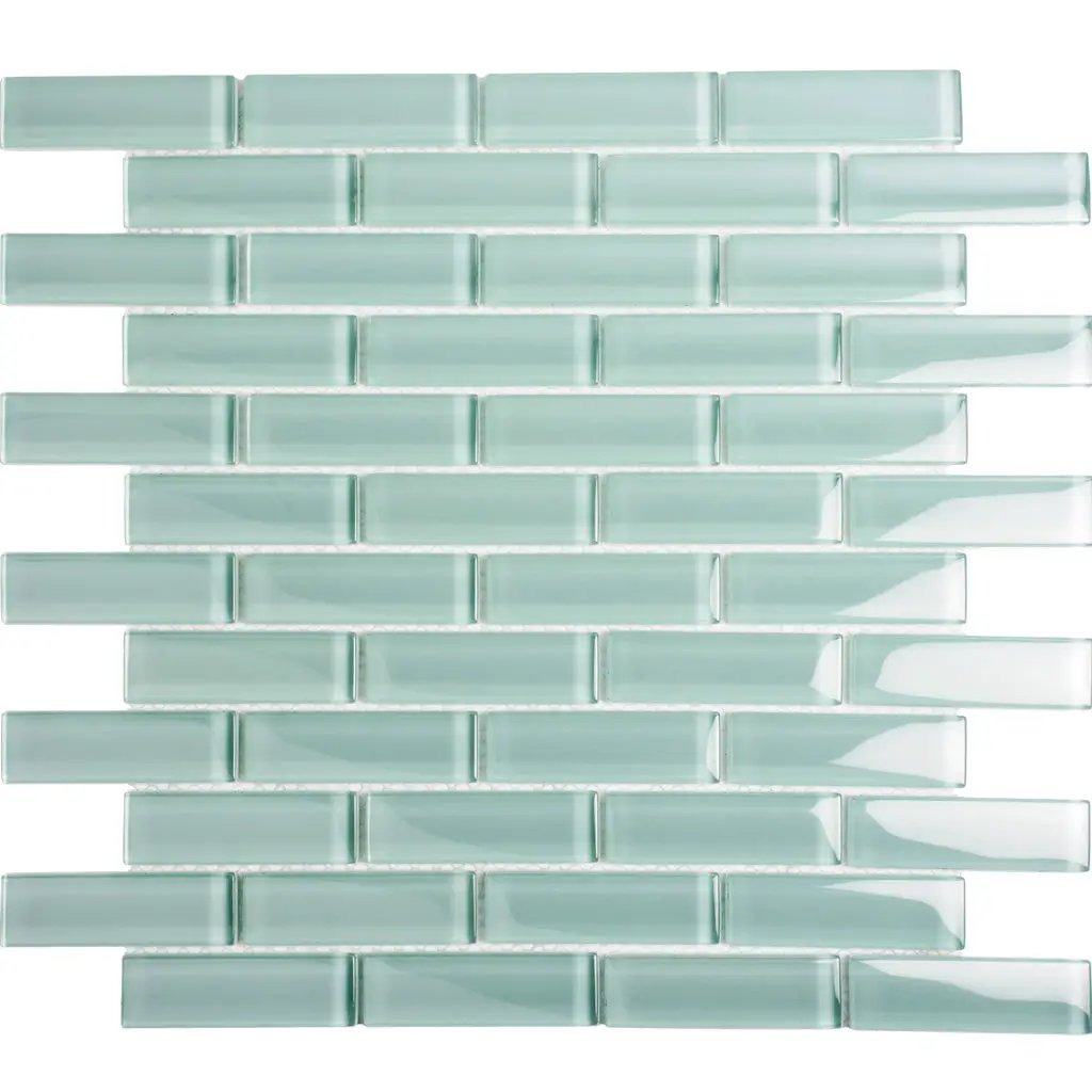 Blizzard Blue 12x12 Glossy Brick Glass Mosaic Tile (5 pack, 4.92 sq ft/case) by Apollo Tile