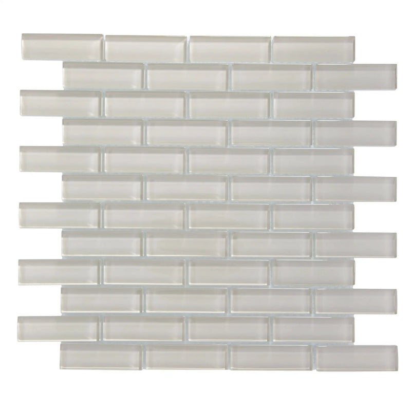 Light Taupe Beige 12x12 Glossy Brick Glass Mosaic Tile (5 pack, 4.92 sq ft/case) by Apollo Tile