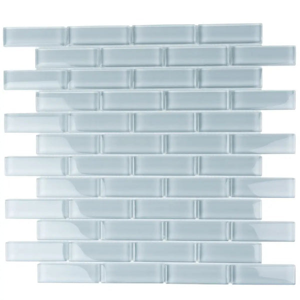 Gray 12x12 Glossy Brick Glass Mosaic Tile (5 pack, 4.92 sq ft/case), photo 2 of 7