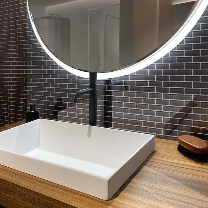 Ash Gray 12x12 Glossy Glass Brick Look Mosaic Tile (5 pack, 4.92 sq ft/case) by Apollo Tile