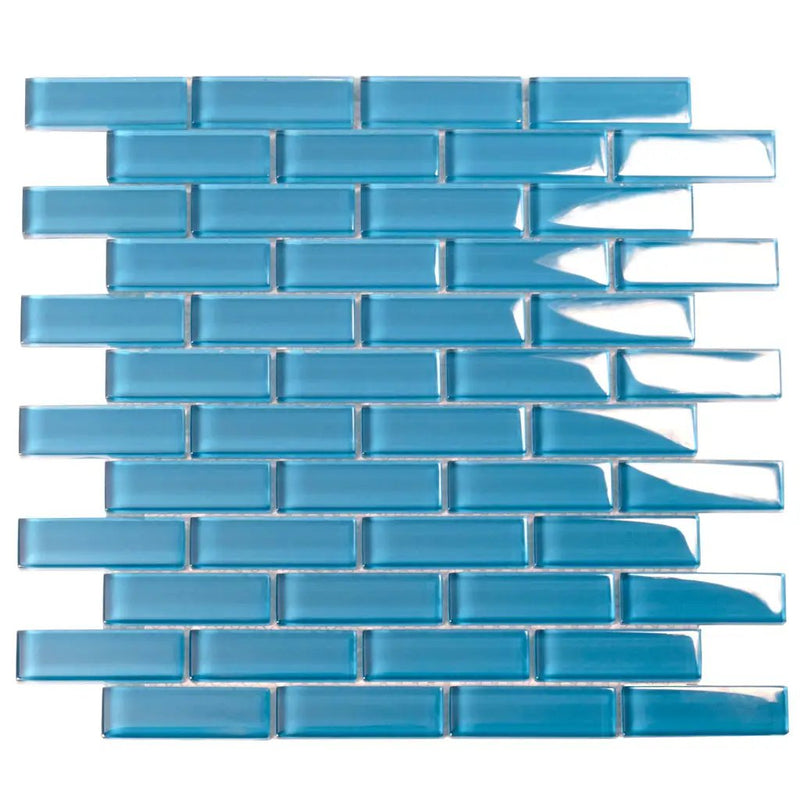 Cerulean Blue 12x12 Glossy Glass Mosaic Tile (5 pack, 4.92 sq ft/case) by Apollo Tile