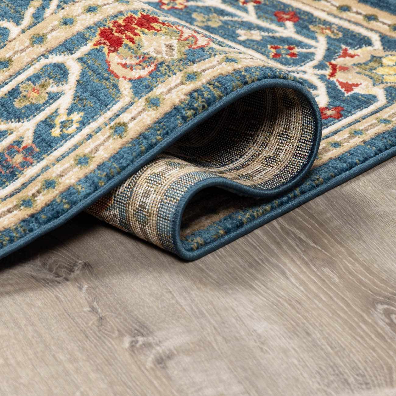 Neola Navy Blue Damask Area Rug by Boutique Rugs