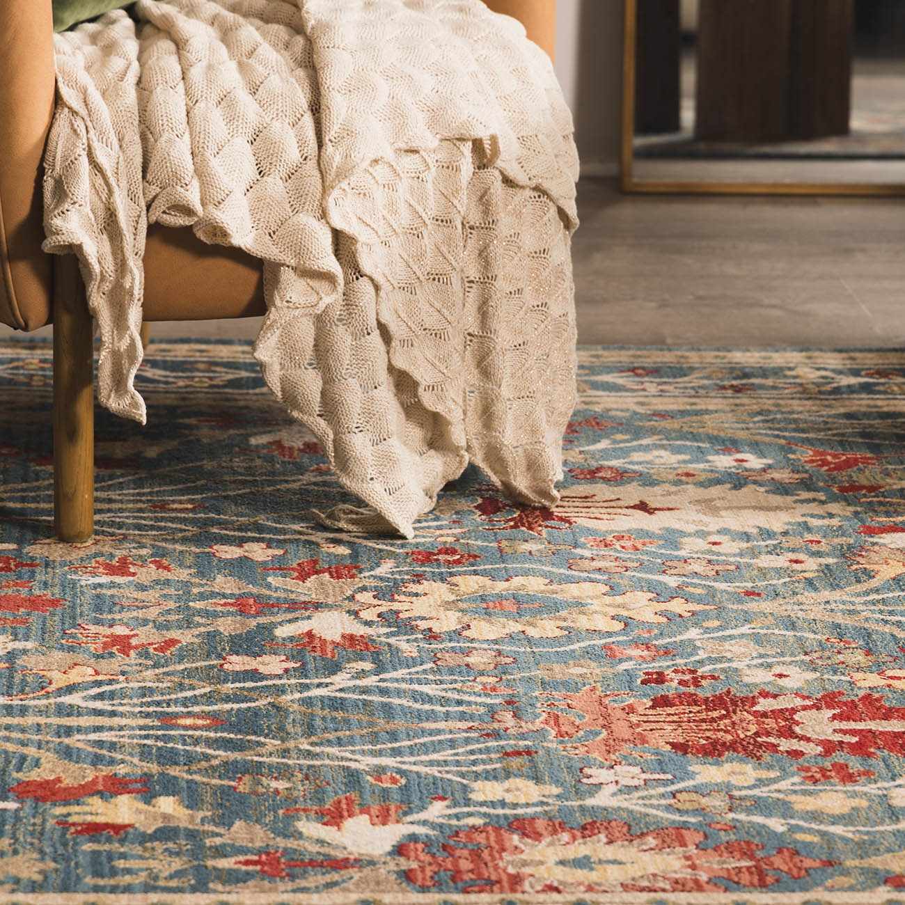 Neola Navy Blue Damask Area Rug by Boutique Rugs
