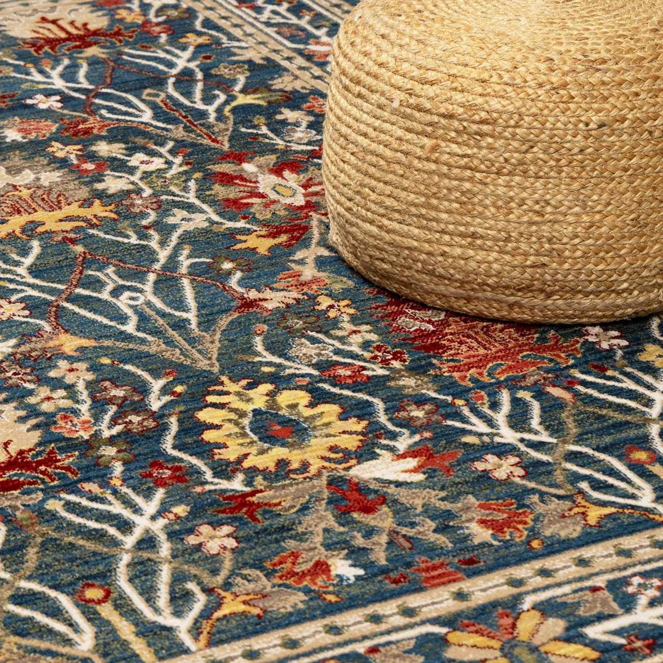 Neola Navy Blue Damask Area Rug by Boutique Rugs