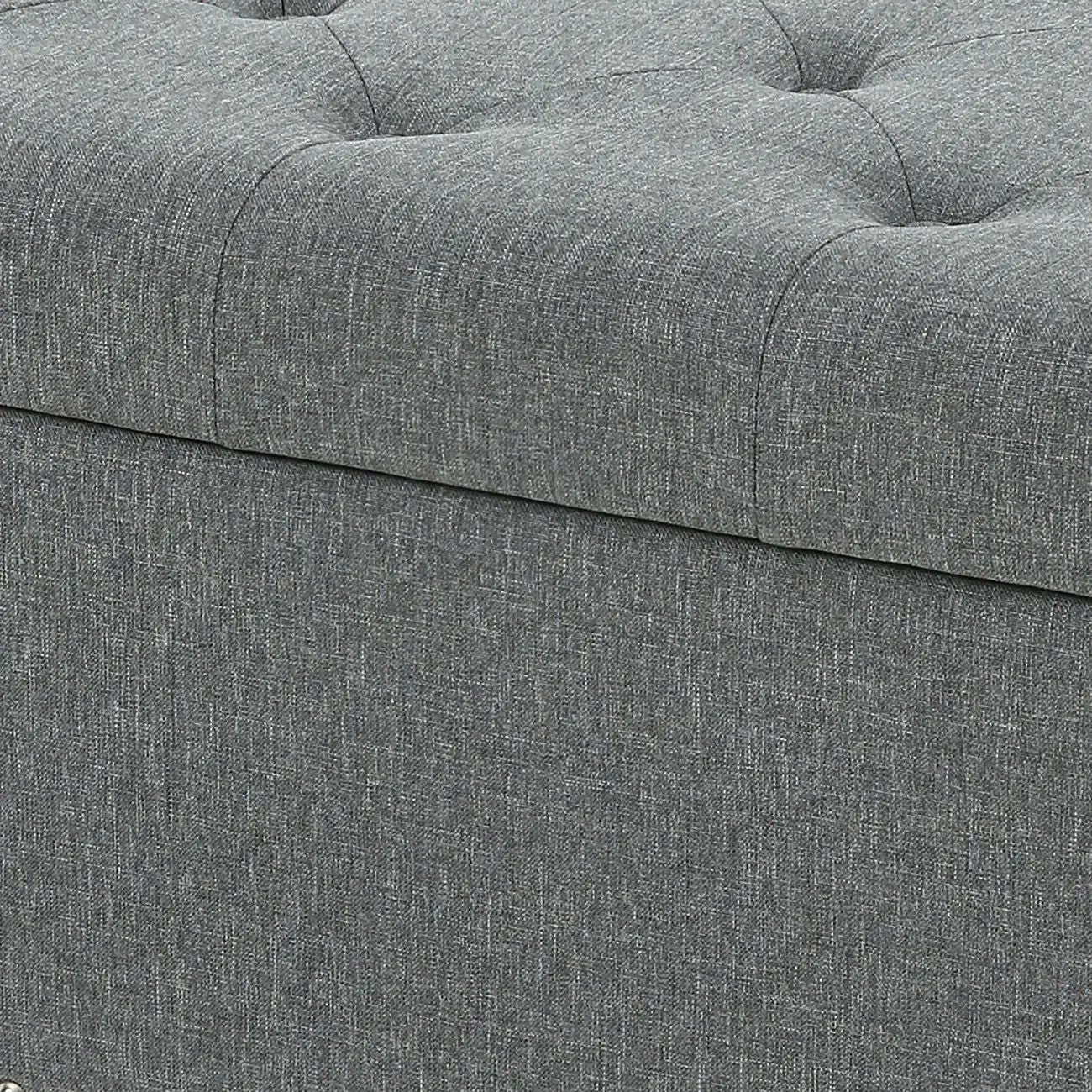 Grey Linen 48-inch Bedroom Storage Ottoman Bench Footrest by HomePacific