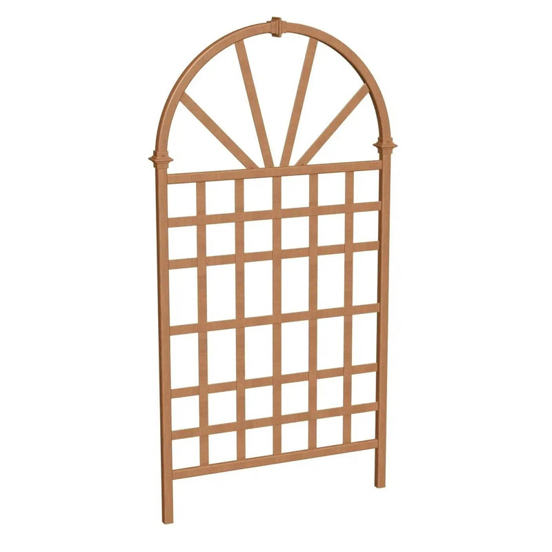 77-inch Outdoor Light Brown Vinyl Lattice Garden Trellis with Arched Top by HomePacific