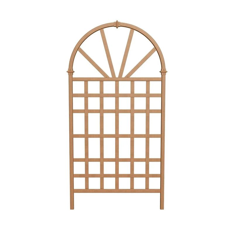 77-inch Outdoor Light Brown Vinyl Lattice Garden Trellis with Arched Top by HomePacific