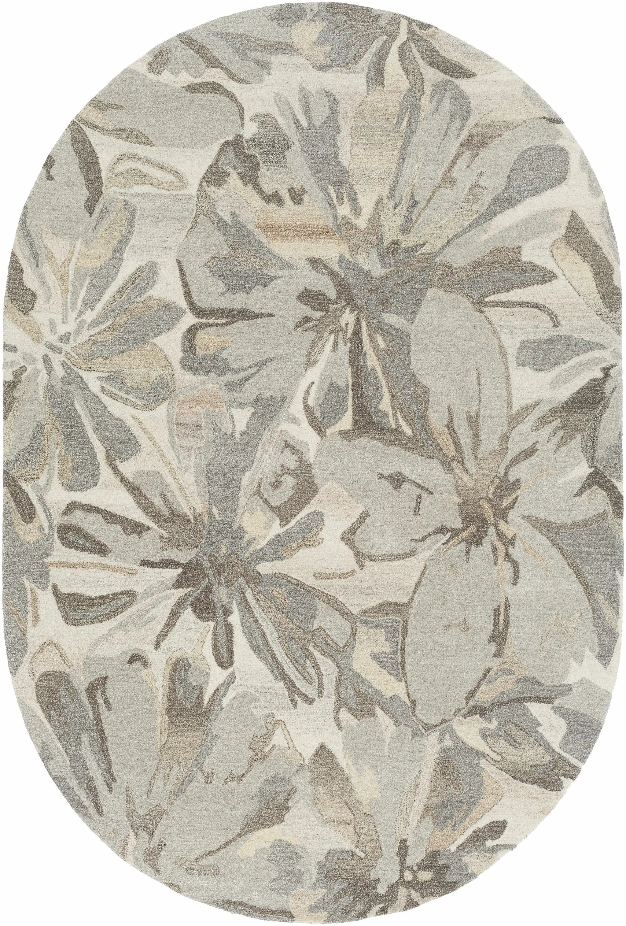 Ilfeld Athena Beige Floral Wool Rug by Boutique Rugs