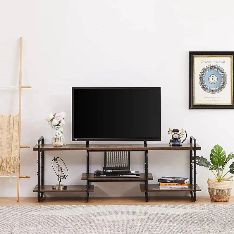Modern Industrial Metal Wood Entertainment Center TV Stand for TV up to 60-inch by HomePacific