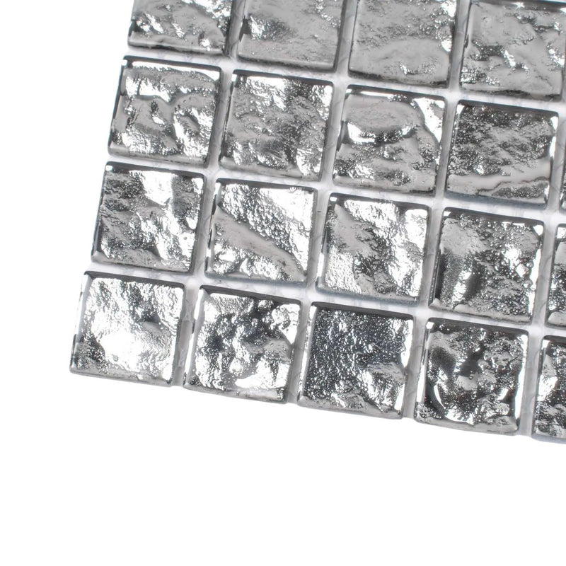 Silver 12x12 Polished Square Glass Mosaic Tile (5 pack, 4.75 sq ft/case) by Apollo Tile