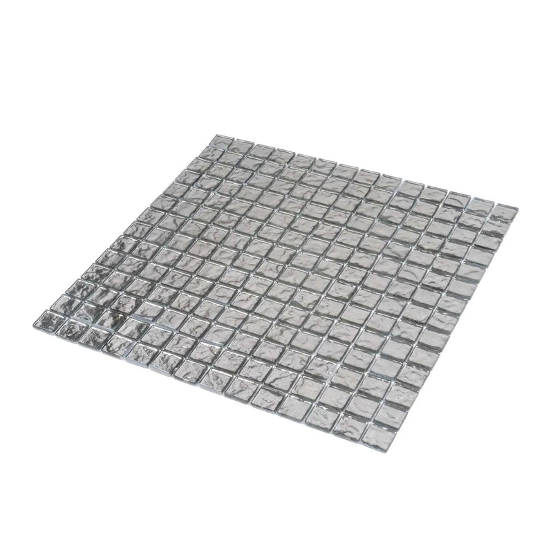 Silver 12x12 Polished Square Glass Mosaic Tile (5 pack, 4.75 sq ft/case) by Apollo Tile