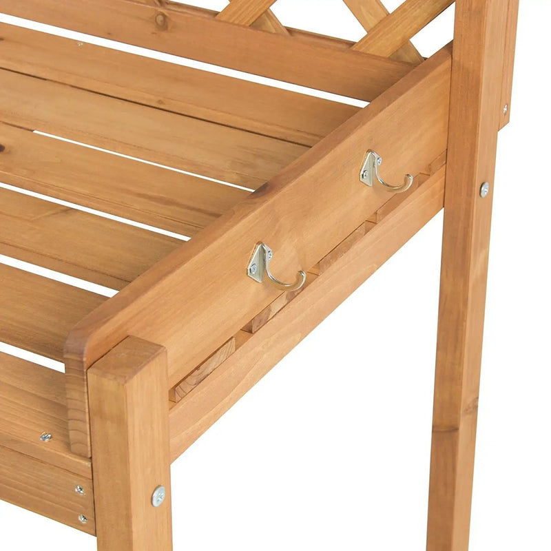 Solid Wood Garden Work Table Potting Bench in Natural Finish by HomePacific