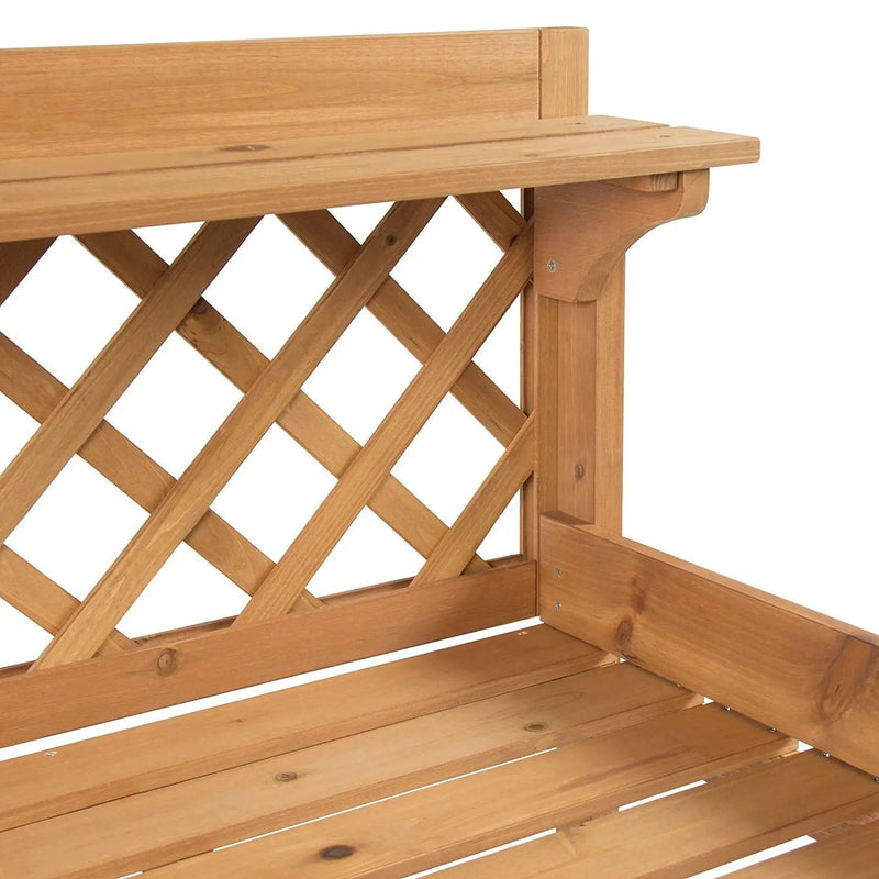 Solid Wood Garden Work Table Potting Bench in Natural Finish by HomePacific