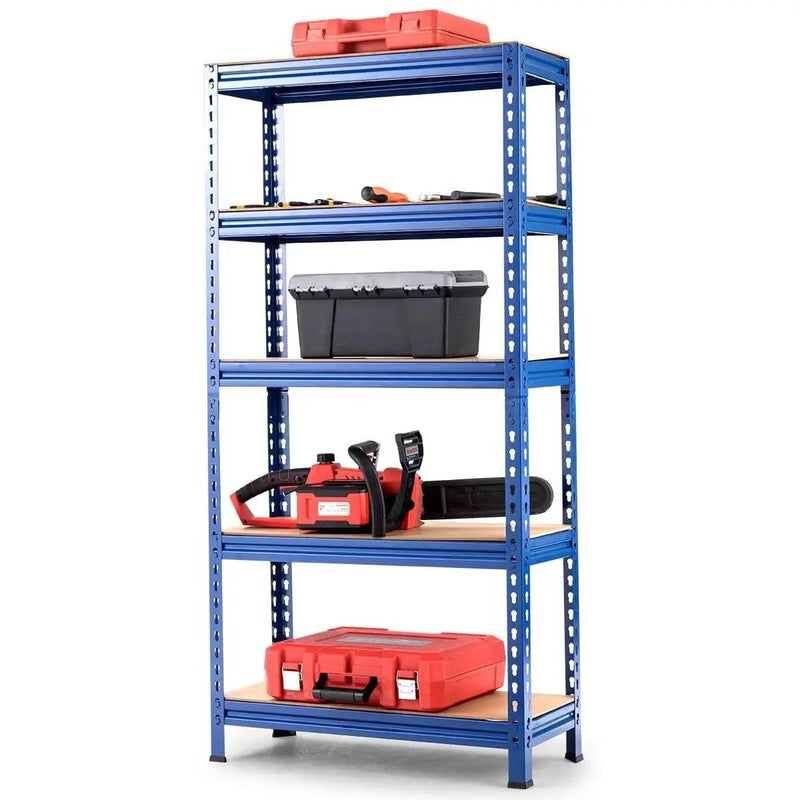Heavy Duty 60 inch Adjustable 5-Shelf Metal Storage Rack in Navy Blue by HomePacific