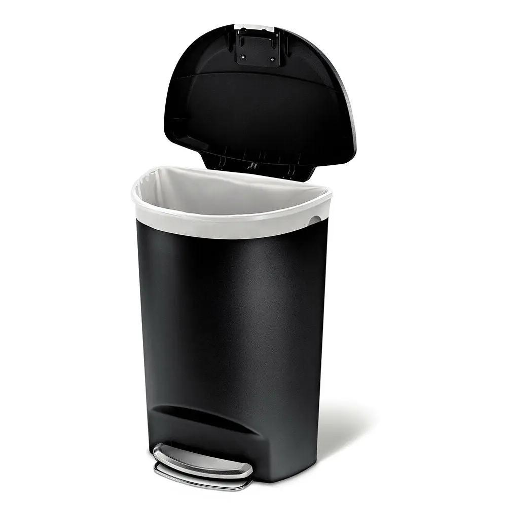 Black 13-Gallon Kitchen Trash Can with Foot Pedal Step Lid by HomePacific
