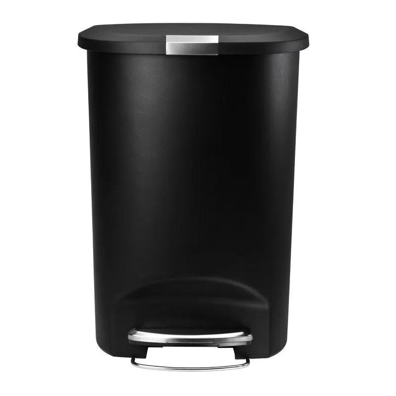 Black 13-Gallon Kitchen Trash Can with Foot Pedal Step Lid by HomePacific