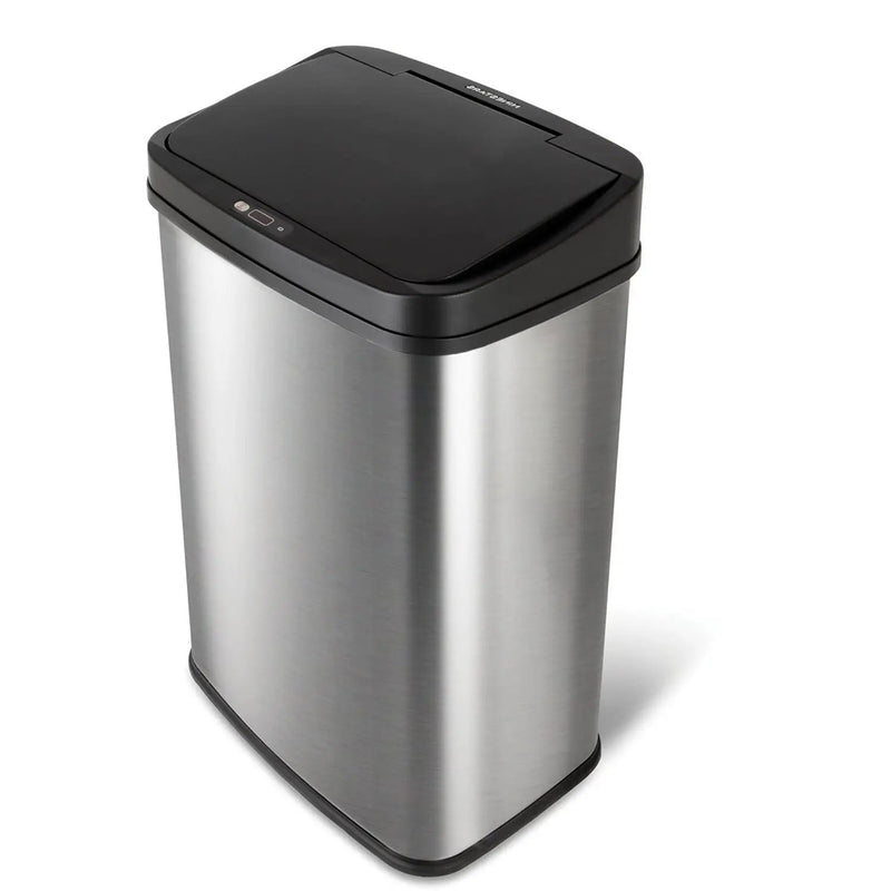 Black Top 13-Gallon Stainless Steel Kitchen Trash Can with Motion Sensor Lid by HomePacific