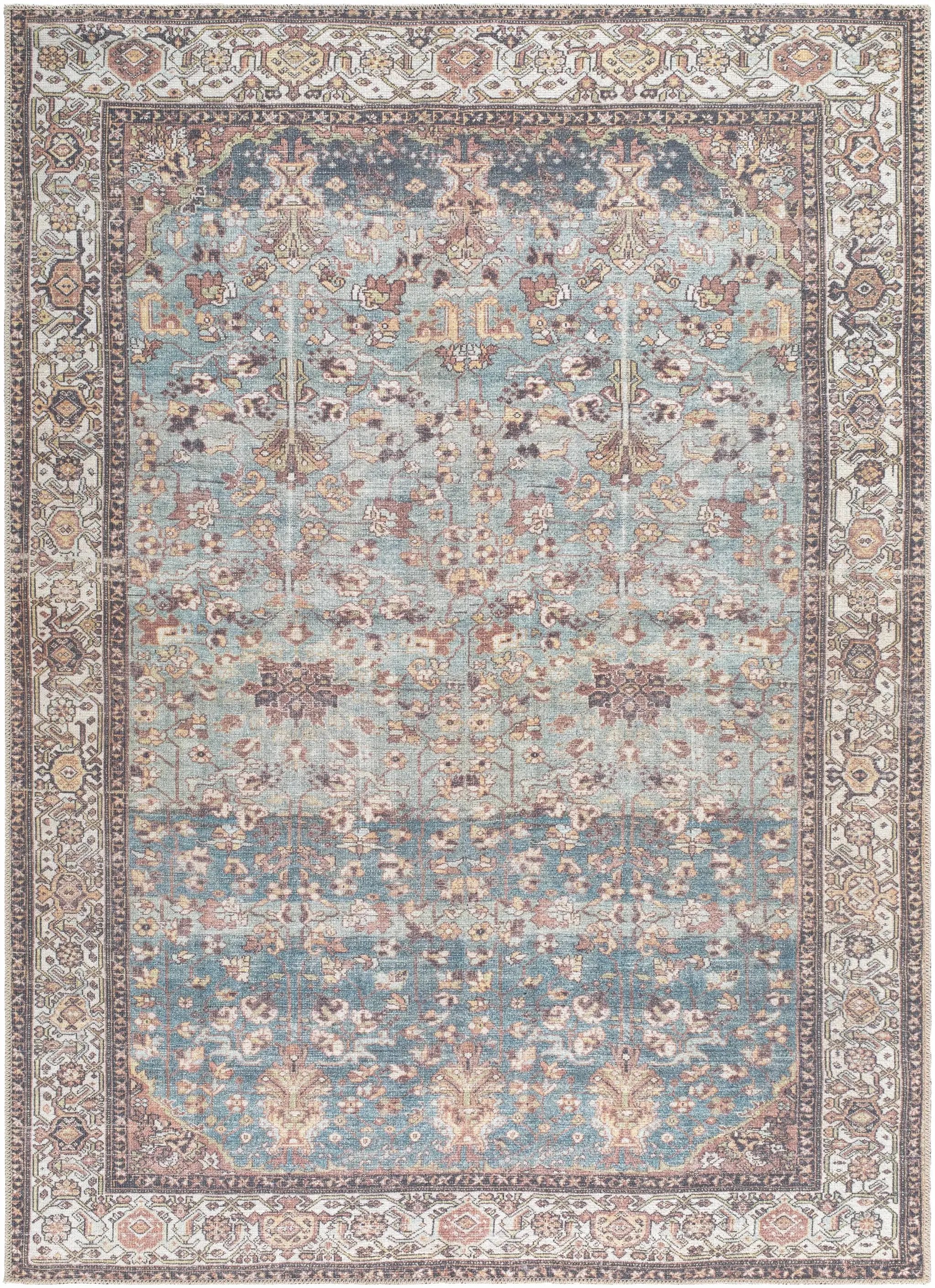 Bahram Vintage Flat Pile Washable Rug by Boutique Rugs