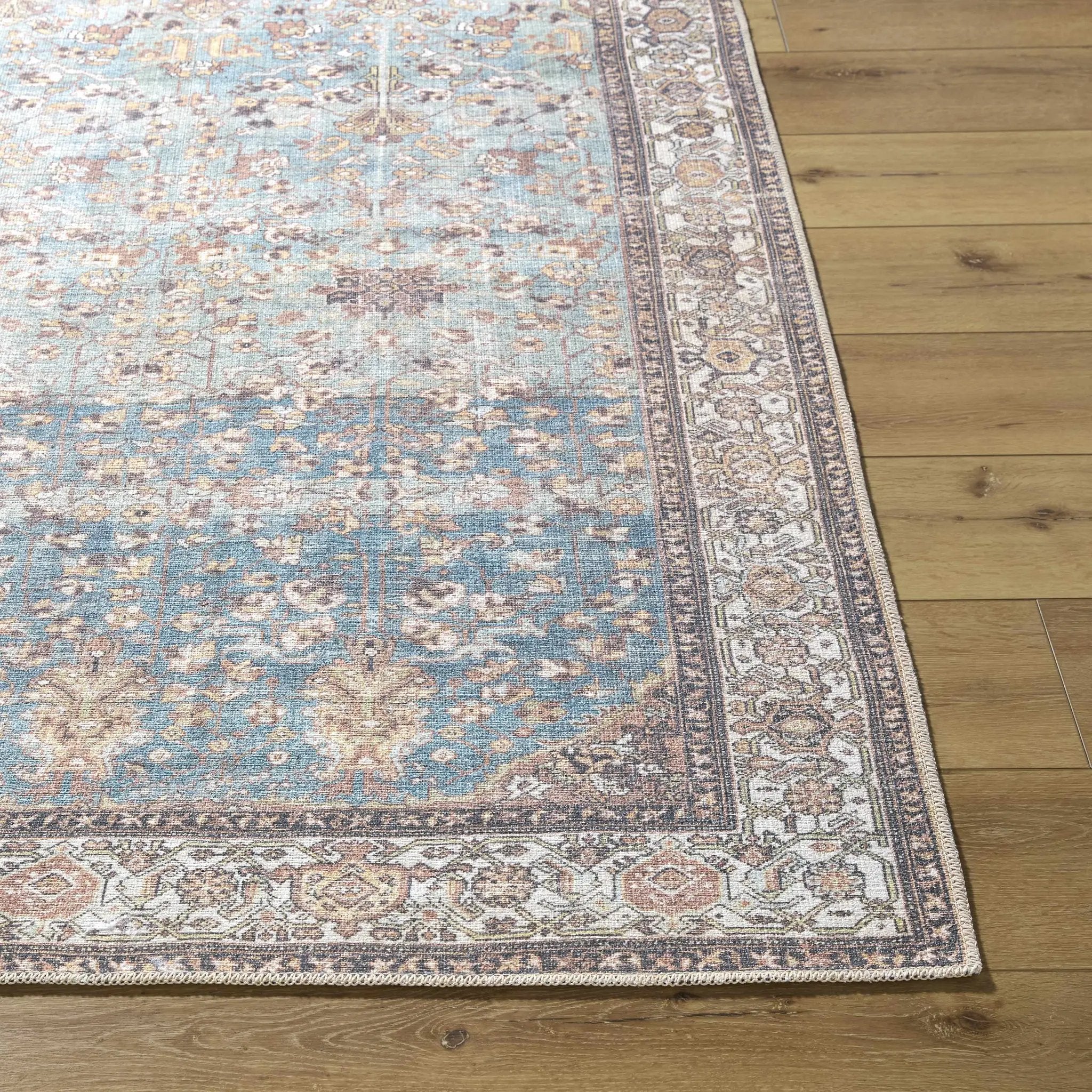 Bahram Vintage Flat Pile Washable Rug by Boutique Rugs