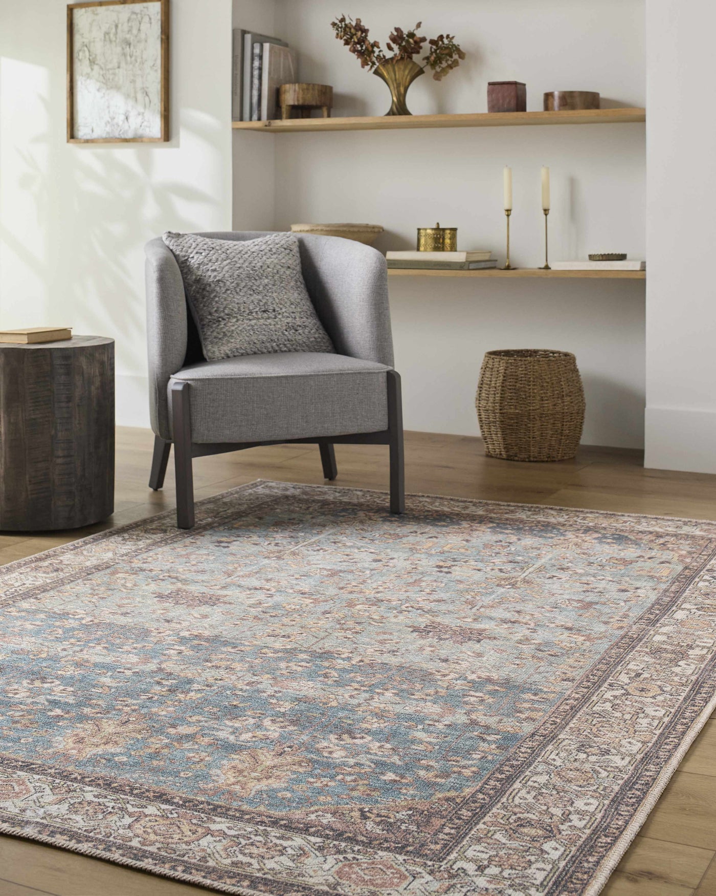 Bahram Vintage Flat Pile Washable Rug by Boutique Rugs