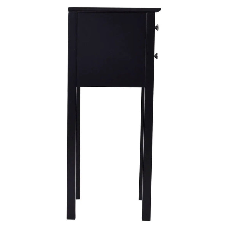 Elegant 2-Drawer End Table Nightstand Side Table in Black Wood Finish by HomePacific