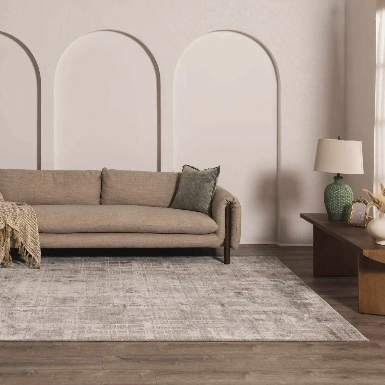 Fallin Gray Thick Luxe Abstract Striped Rug by Boutique Rugs