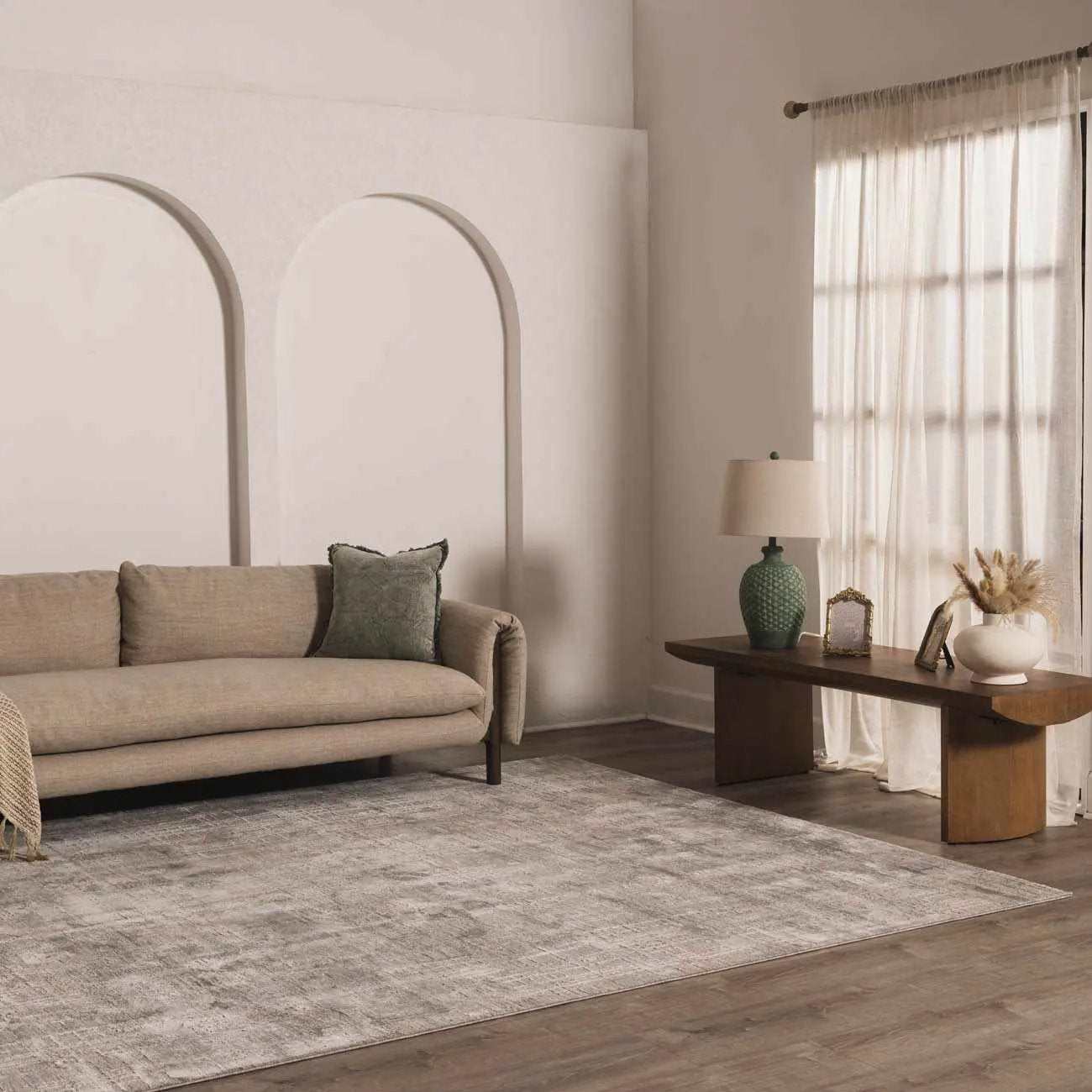 Fallin Gray Thick Luxe Abstract Striped Rug by Boutique Rugs
