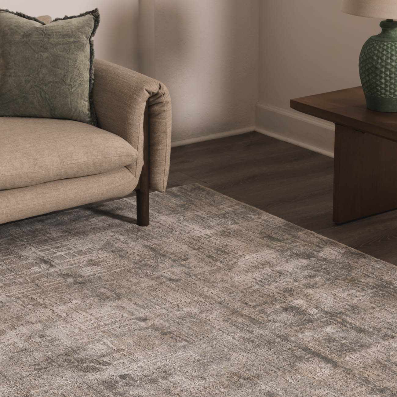 Fallin Gray Thick Luxe Abstract Striped Rug by Boutique Rugs