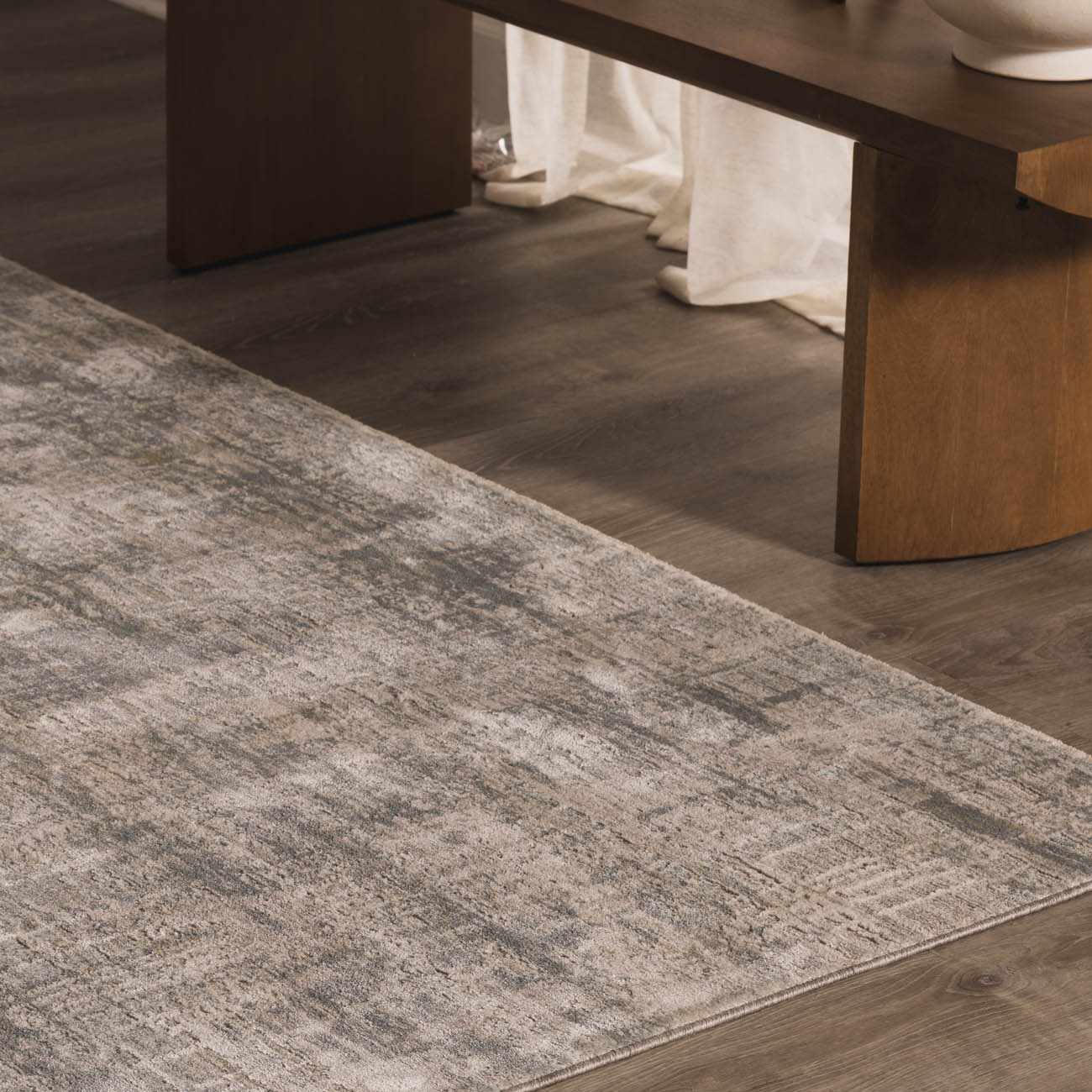Fallin Gray Thick Luxe Abstract Striped Rug by Boutique Rugs