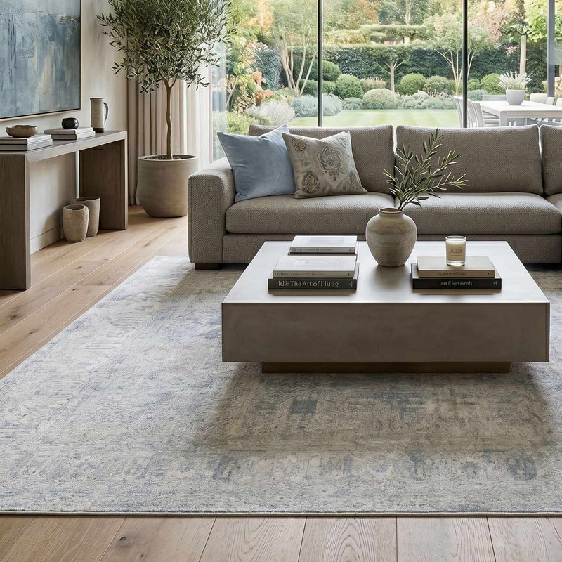 Pryce Blue Gray Thick Luxe Boutique Rug by Boutique Rugs