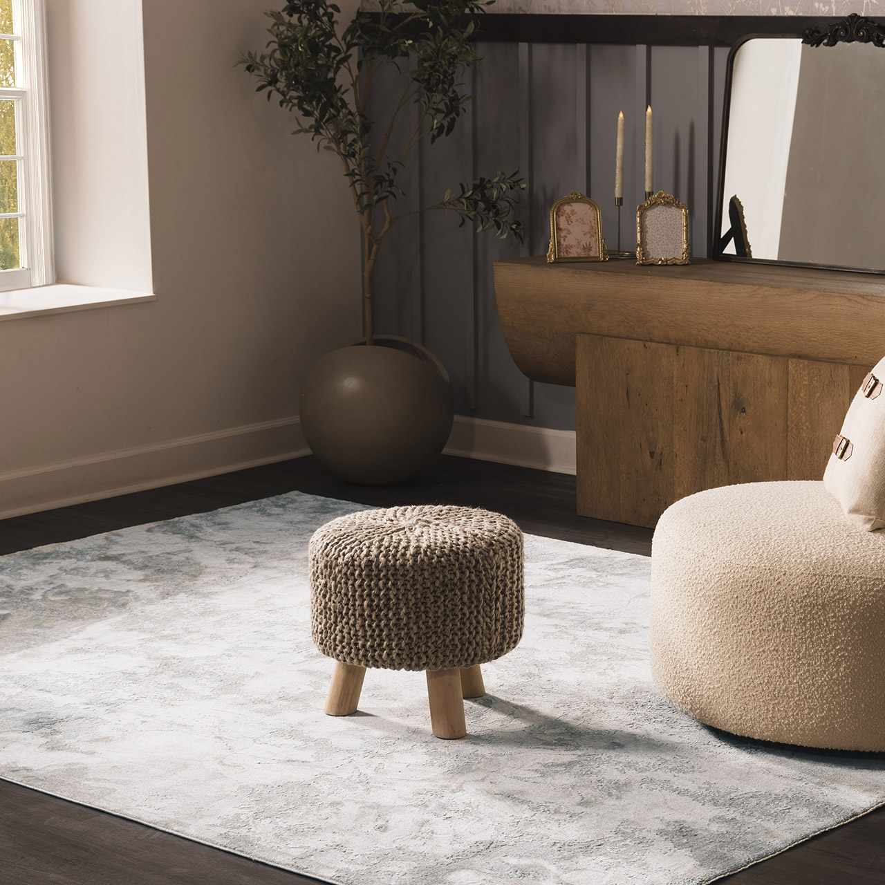 Nurit Blue Gray Thick Luxe Boutique Rug by Boutique Rugs