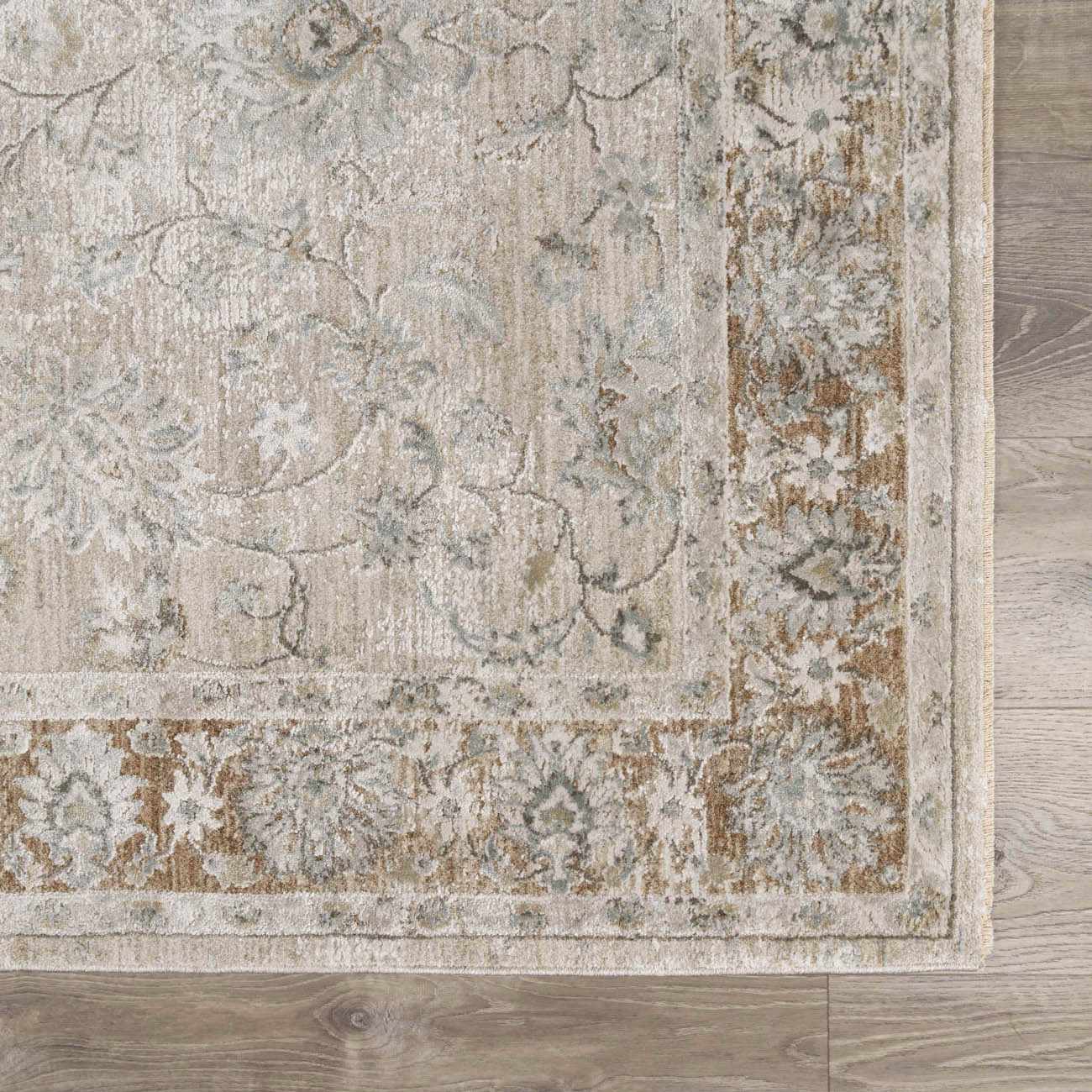 Kerem Cream Thick Luxe Damask Rug by Boutique Rugs